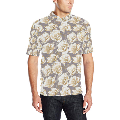 Anemone Pattern Print Design AM05 Men Polo Shirt