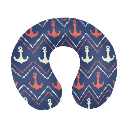 Anchor Pattern Print Design 07 U-Shaped Travel Neck Pillow