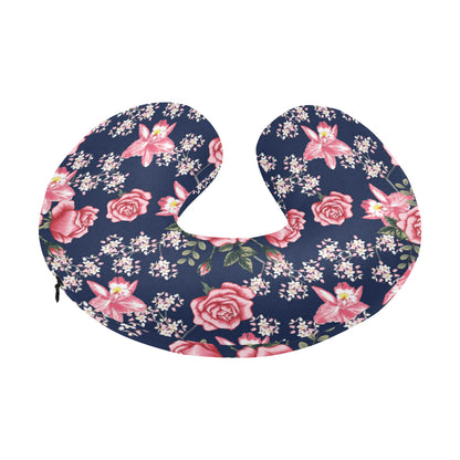 Rose Pattern Print Design A05 U-Shaped Travel Neck Pillow