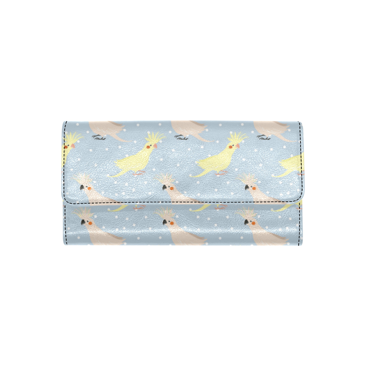 Cockatiel Pattern Print Design 03 Women's Trifold Wallet