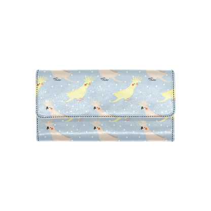 Cockatiel Pattern Print Design 03 Women's Trifold Wallet