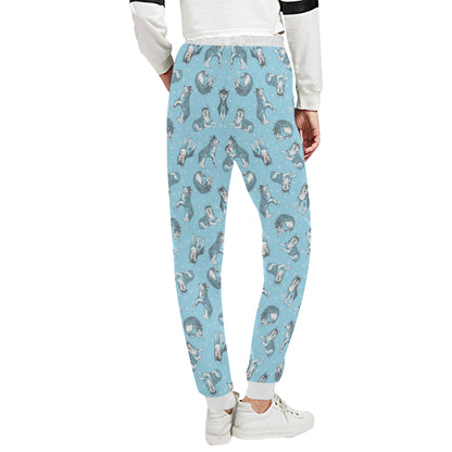 Wolf Design Print Pattern Unisex Sweatpants
