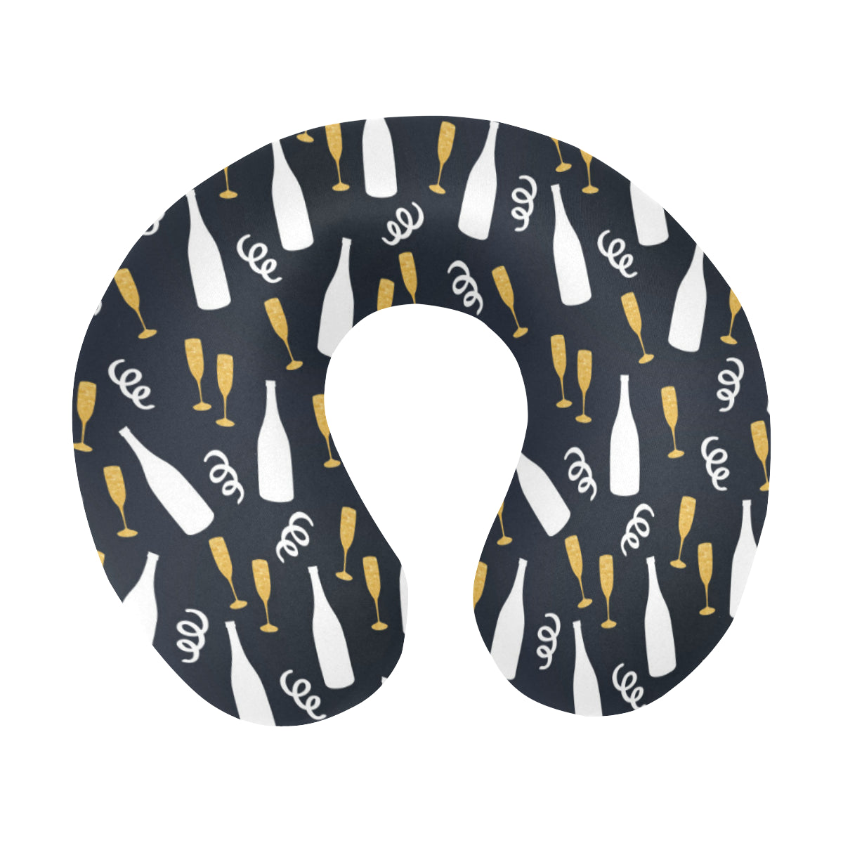 Champagne Pattern Print Design 01 U-Shaped Travel Neck Pillow