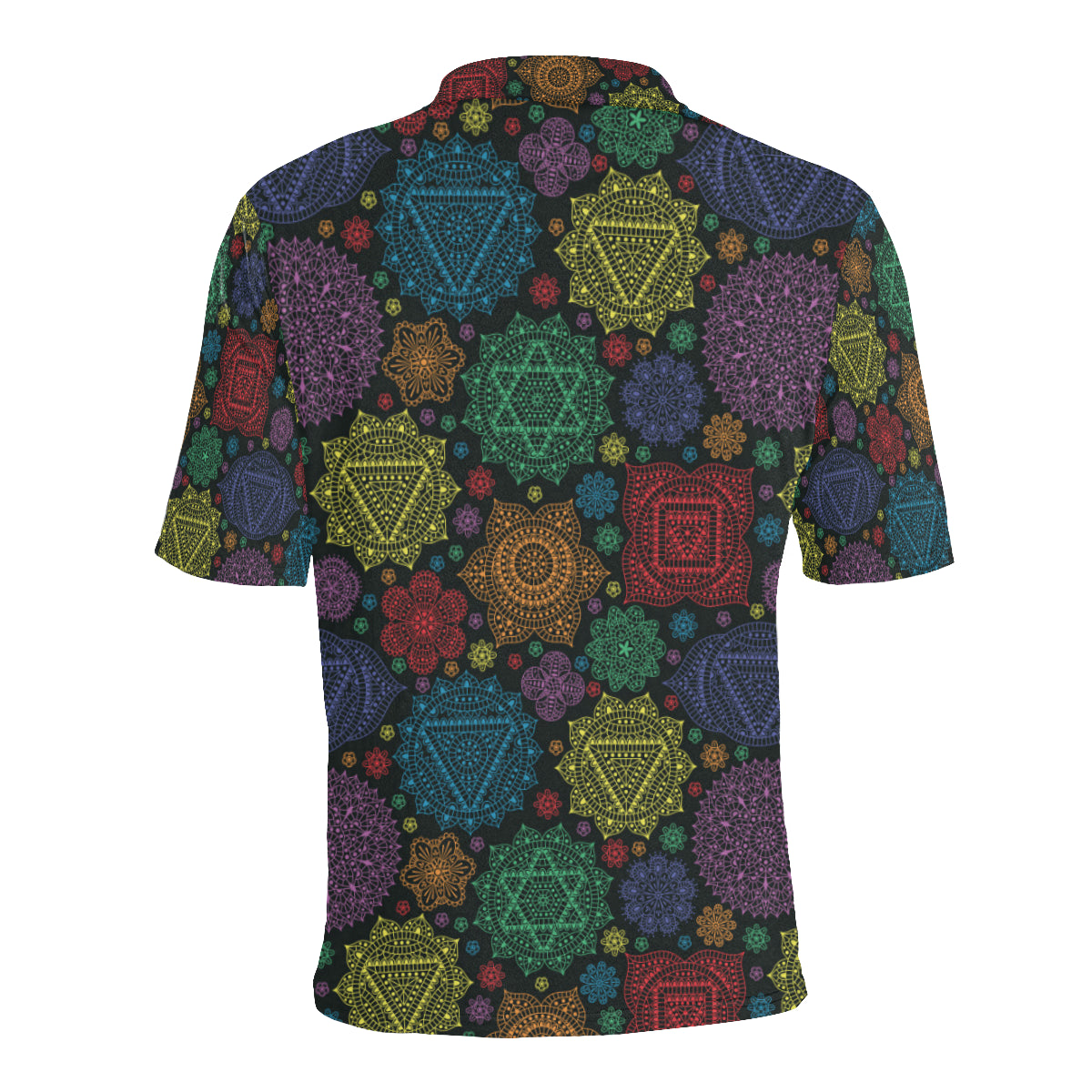 Chakra Mandala Print Pattern Men Polo Shirt