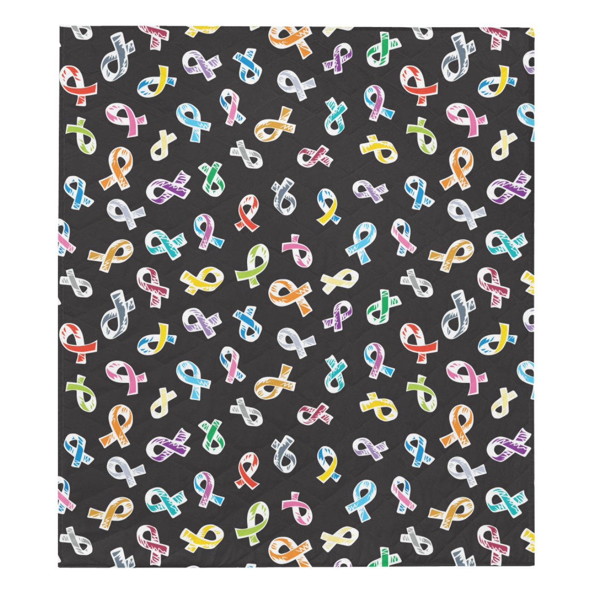 Cancer Awareness Pattern Print Design 02 Premium Quilt