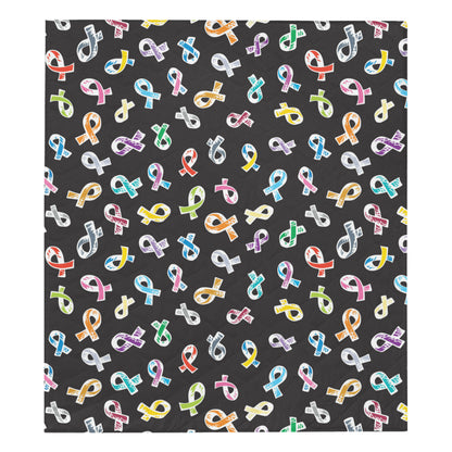 Cancer Awareness Pattern Print Design 02 Premium Quilt