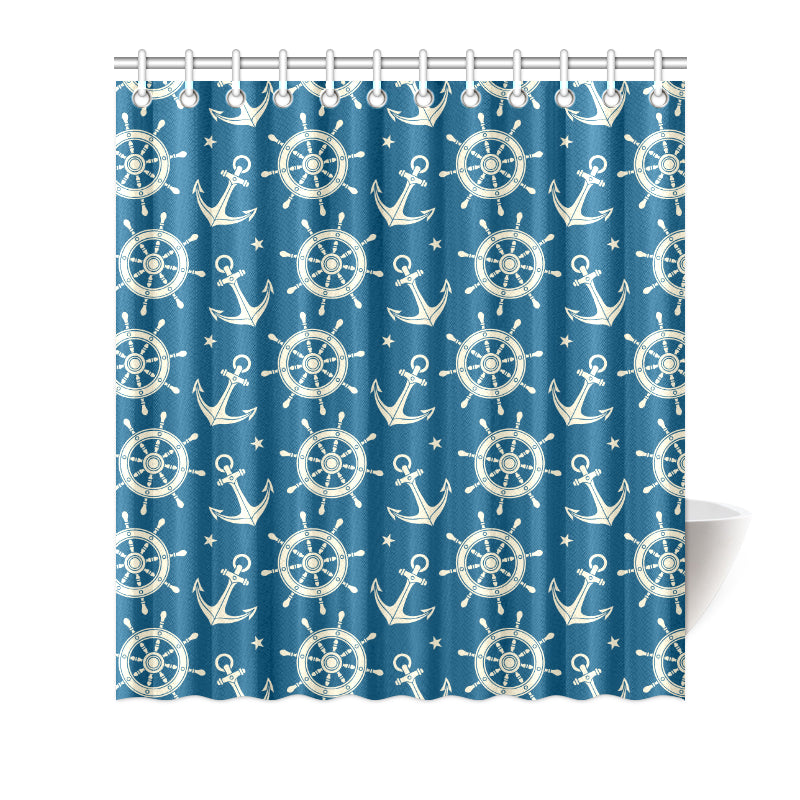 Anchor Pattern Print Design 01 Shower Curtain