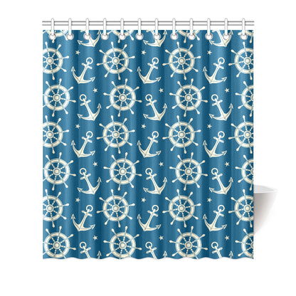 Anchor Pattern Print Design 01 Shower Curtain