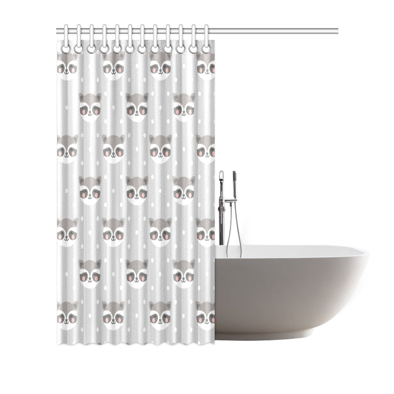 Raccoon Pattern Print Design A04 Shower Curtain