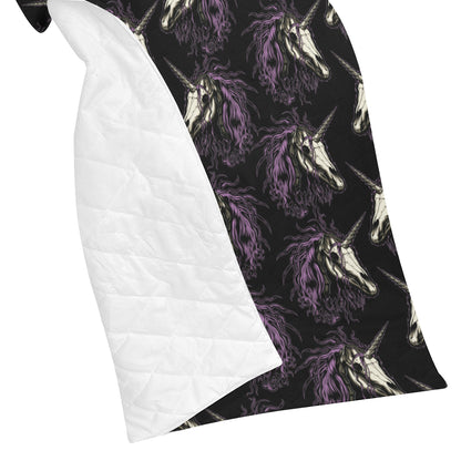 Unicorn Skull head Premium Quilt