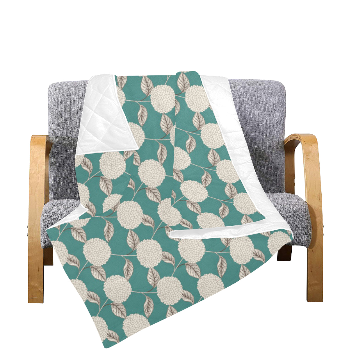 Hydrangea Pattern Print Design HD03 Premium Quilt