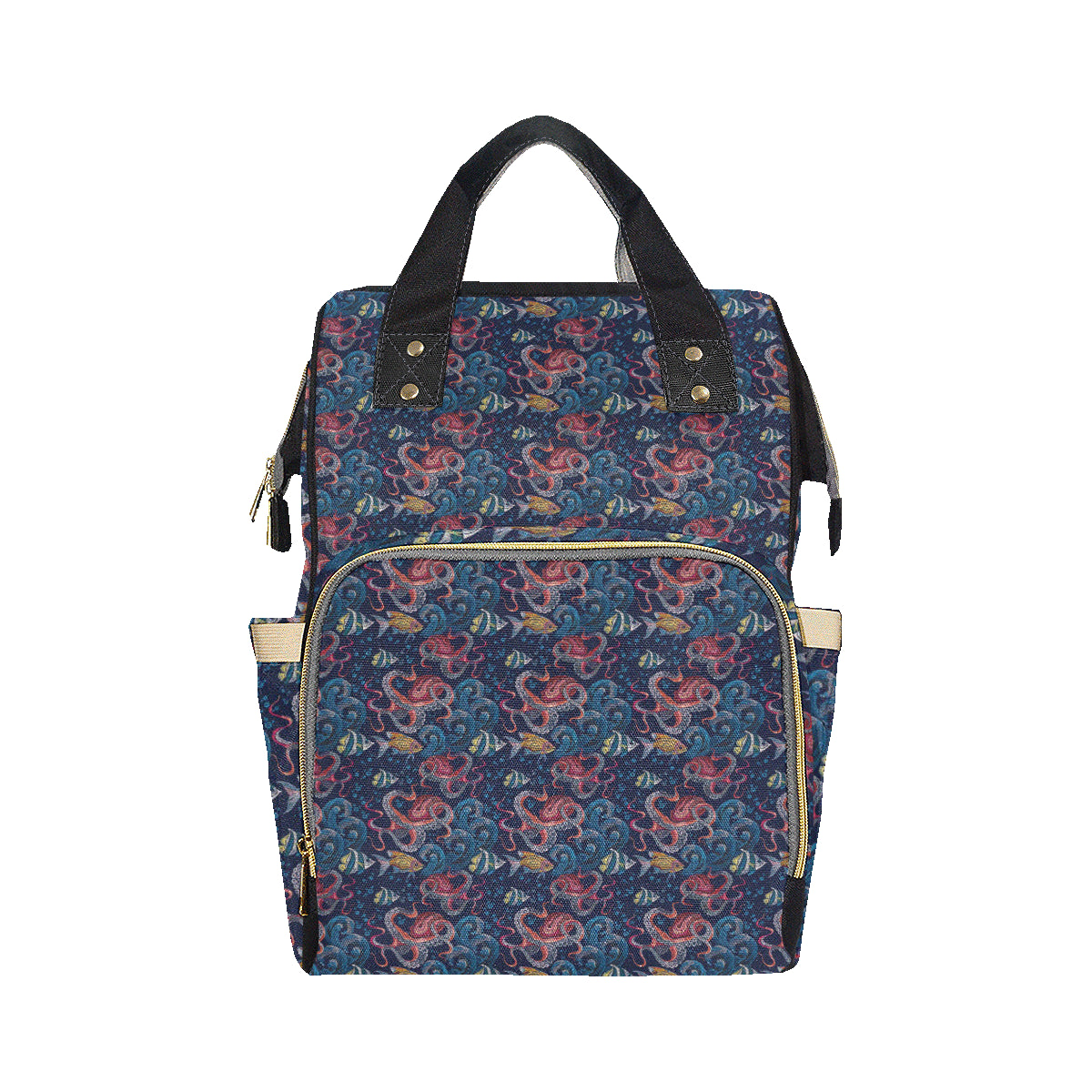 Octopus Deep Sea Print Themed Diaper Bag Backpack