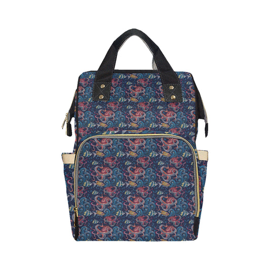 Octopus Deep Sea Print Themed Diaper Bag Backpack