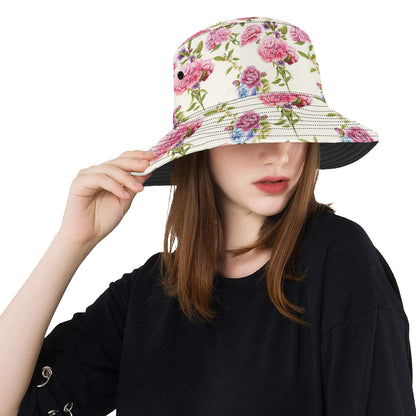 Carnations Pattern Print Design CN02 Unisex Bucket Hat