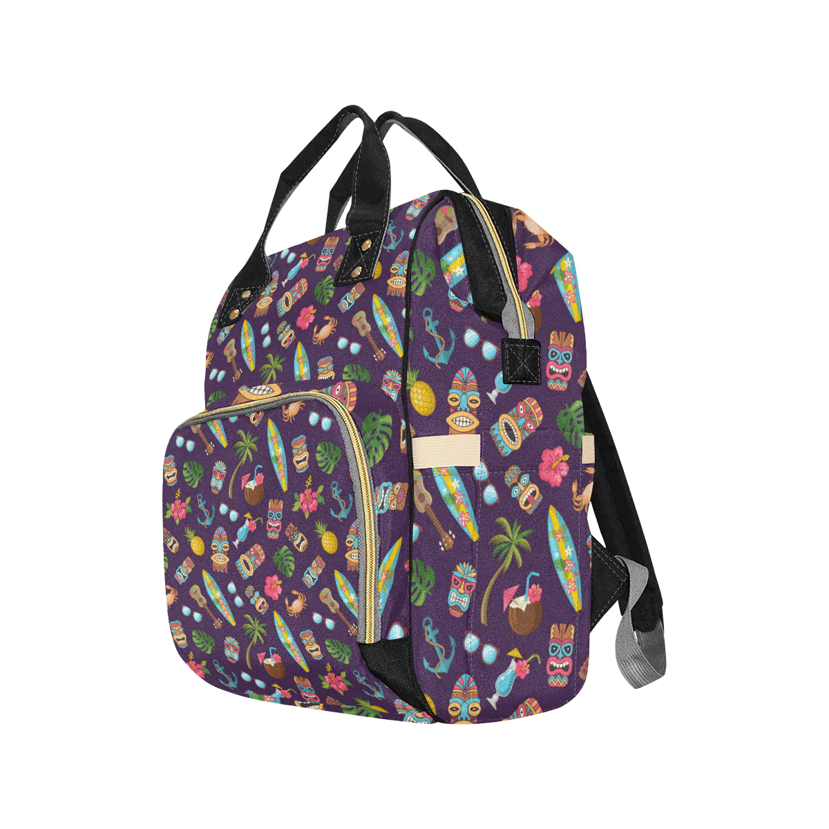 Hawaiian Themed Pattern Print Design H024 Diaper Bag Backpack