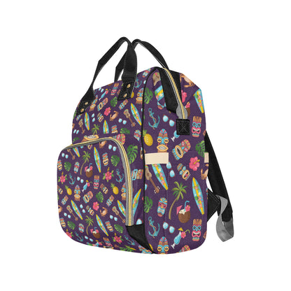 Hawaiian Themed Pattern Print Design H024 Diaper Bag Backpack