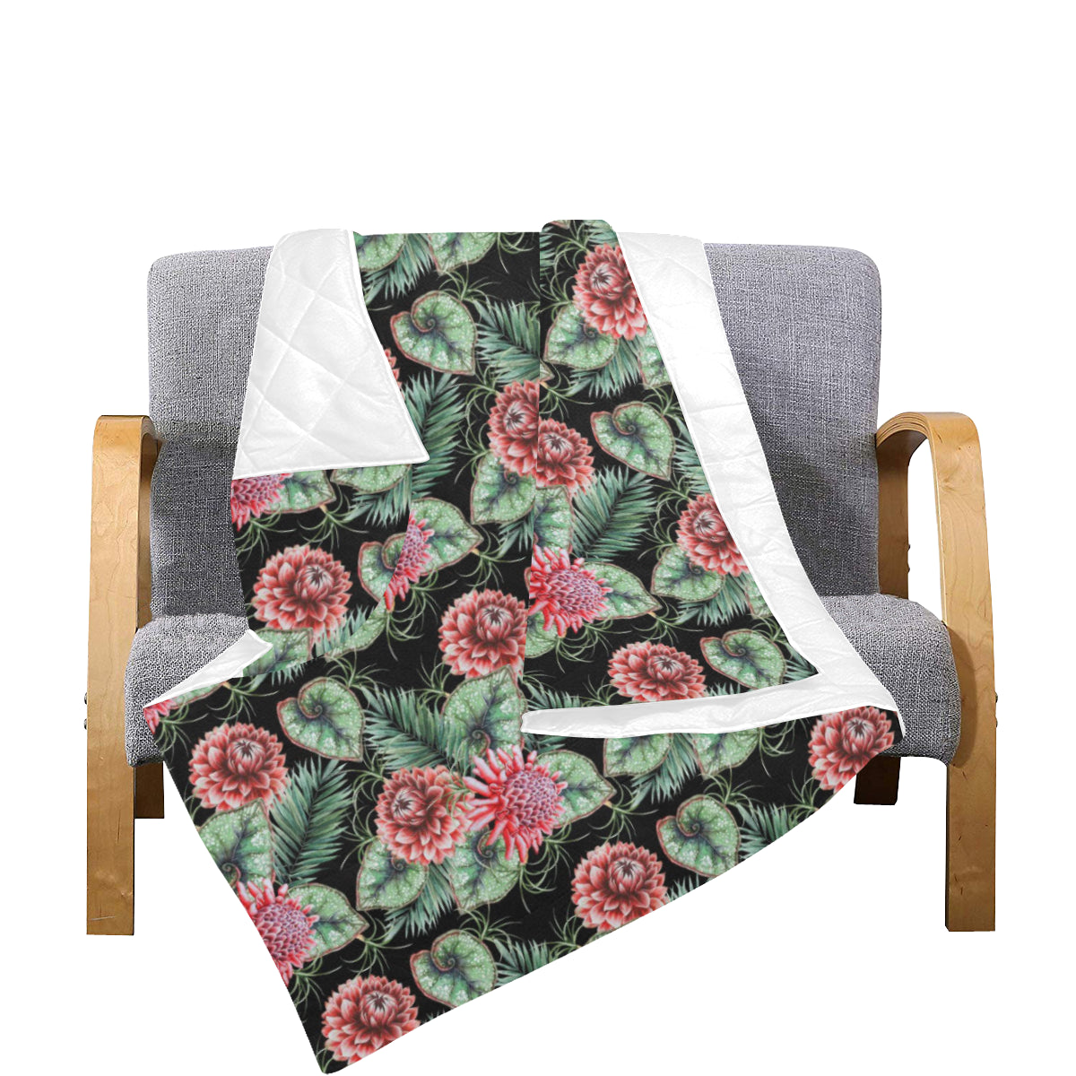 Dahlia Pattern Print Design DH06 Premium Quilt