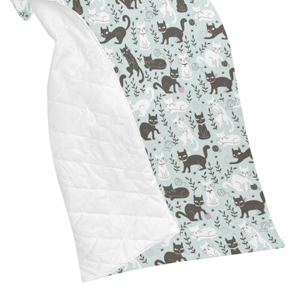 Cat Pattern Print Design 08 Premium Quilt