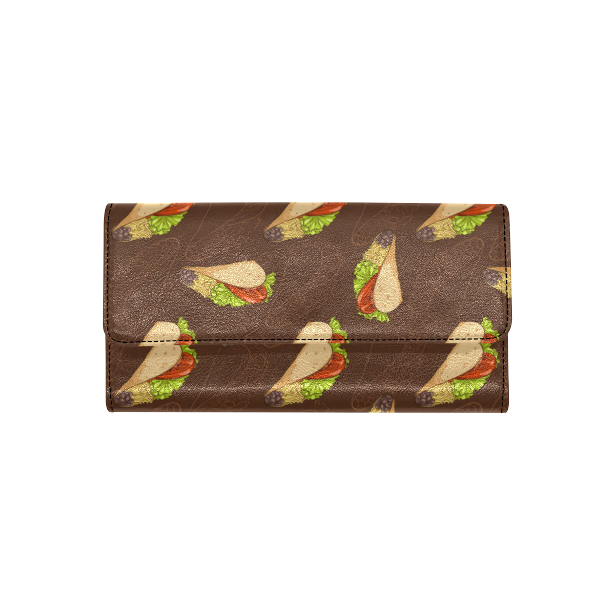Taco Pattern Print Design TC08 Women's Trifold Wallet