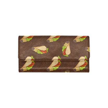 Taco Pattern Print Design TC08 Women's Trifold Wallet