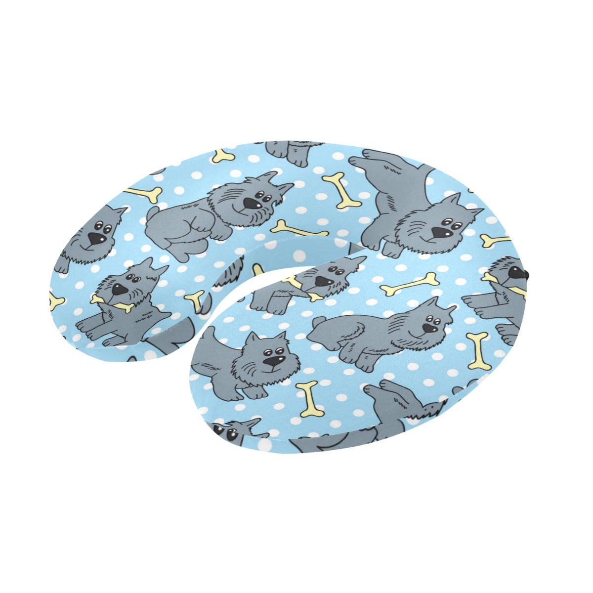 Schnauzers Pattern Print Design A02 U-Shaped Travel Neck Pillow