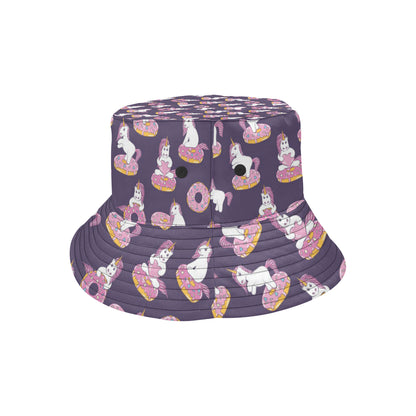 Donut Unicorn Pattern Print Design DN011 Unisex Bucket Hat