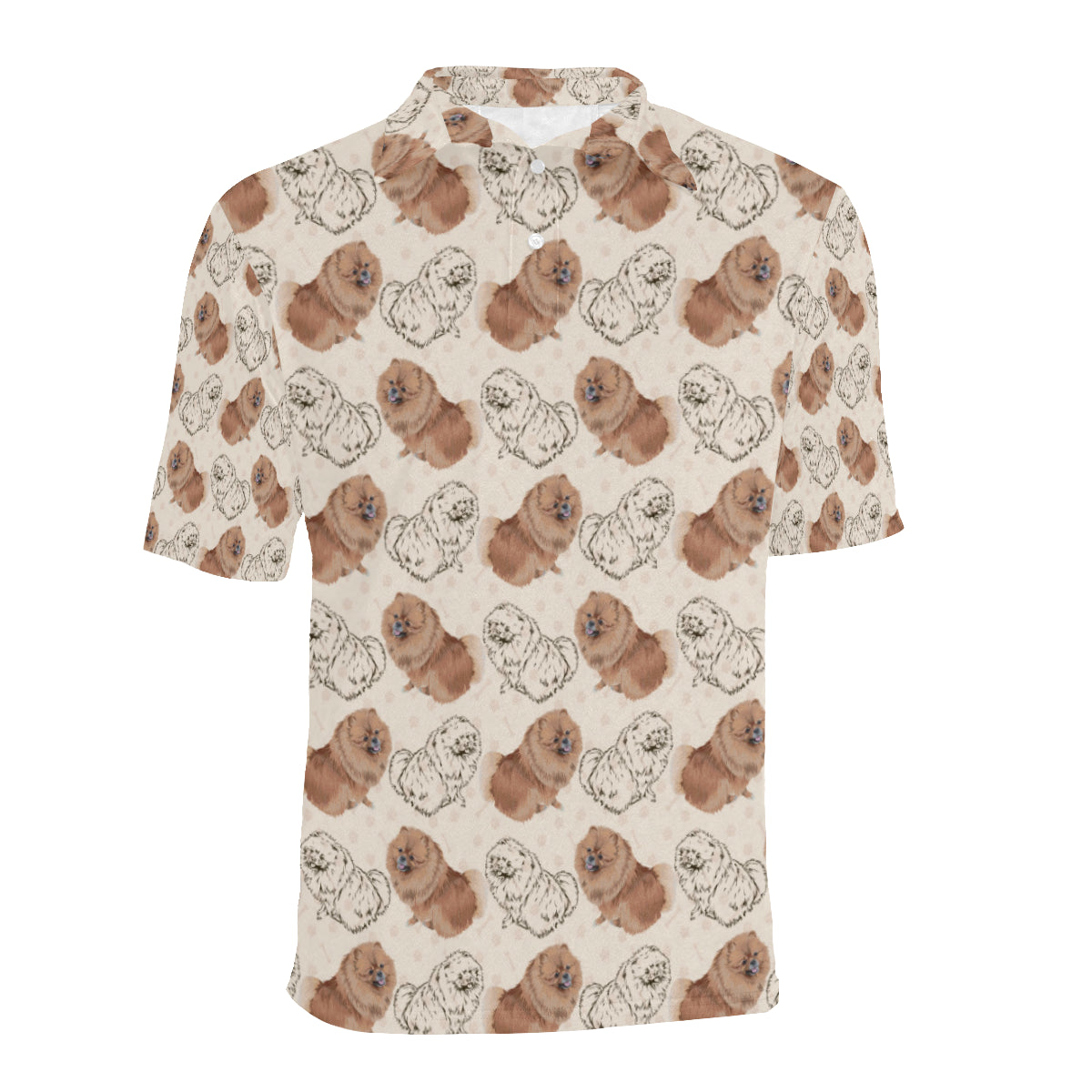 Pomeranians Pattern Print Design A01 Men Polo Shirt