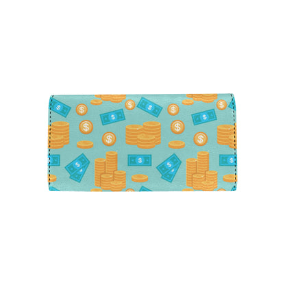 Money Pattern Print Design 03 Women's Trifold Wallet