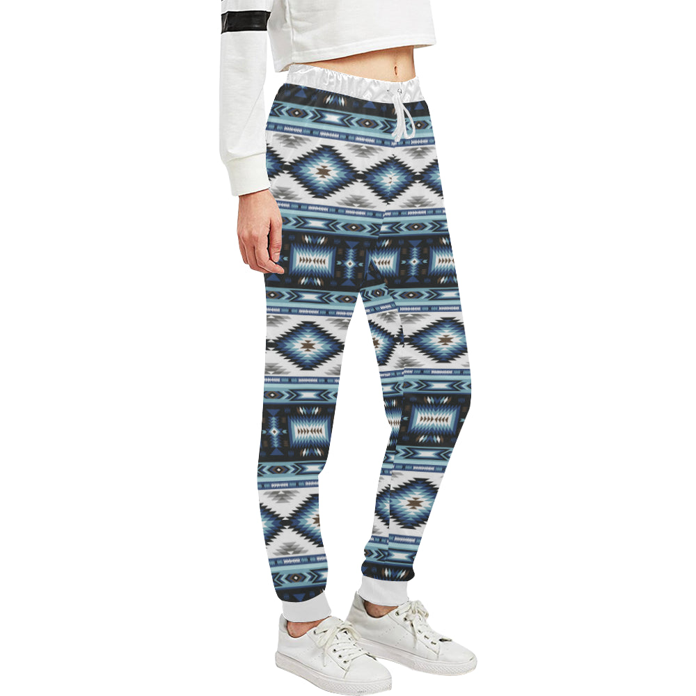 Navajo Dark Blue Print Pattern Unisex Sweatpants