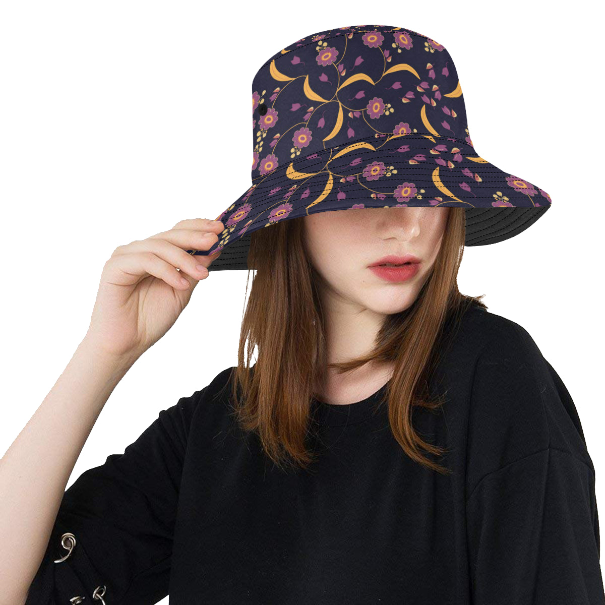 Anemone Pattern Print Design AM012 Unisex Bucket Hat