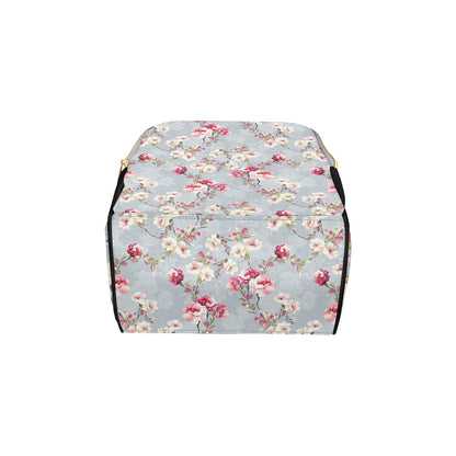 Summer Floral Pattern Print Design SF02 Diaper Bag Backpack