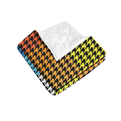 Houndstooth Colorful Pattern Print Design 01 Premium Quilt