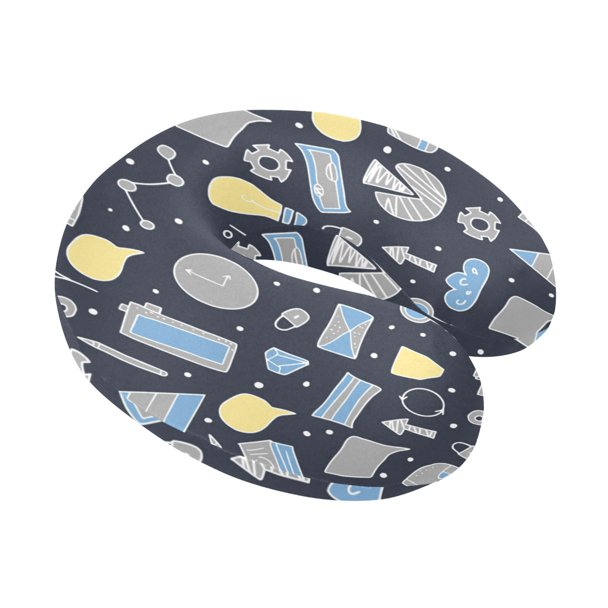 Accounting Financial Pattern Print Design 04 U-Shaped Travel Neck Pillow