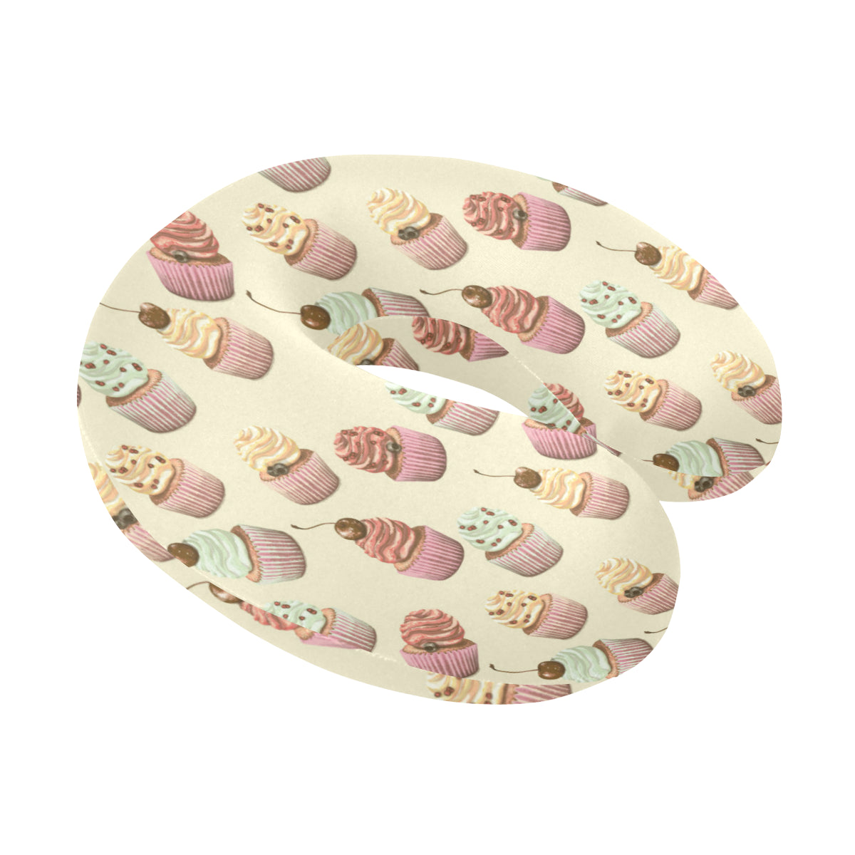 Cupcake Pattern Print Design 04 U-Shaped Travel Neck Pillow