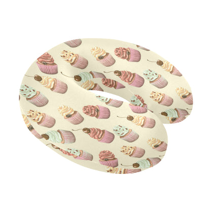 Cupcake Pattern Print Design 04 U-Shaped Travel Neck Pillow