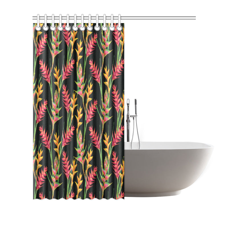 Heliconia Pattern Print Design HL01 Shower Curtain