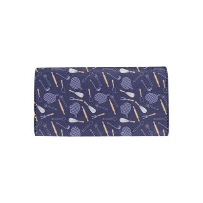 Cooking Kitchen Tools Pattern Print Design 04 Women's Trifold Wallet