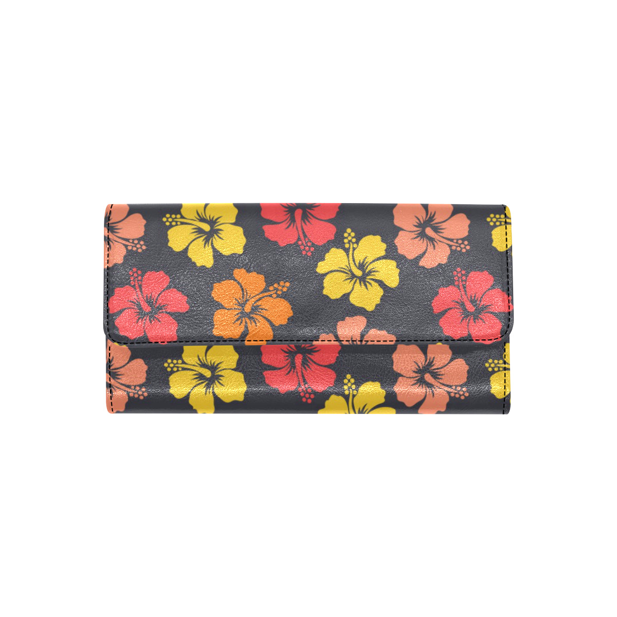 Hibiscus Pattern Print Design HB024 Women's Trifold Wallet