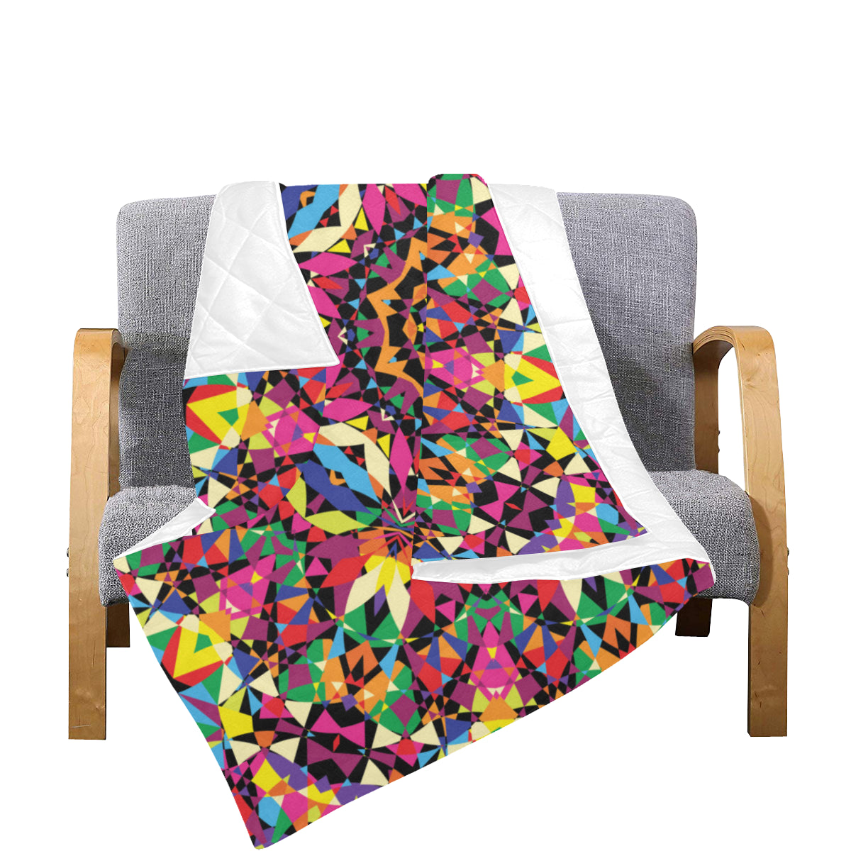 Kaleidoscope Pattern Print Design 02 Premium Quilt