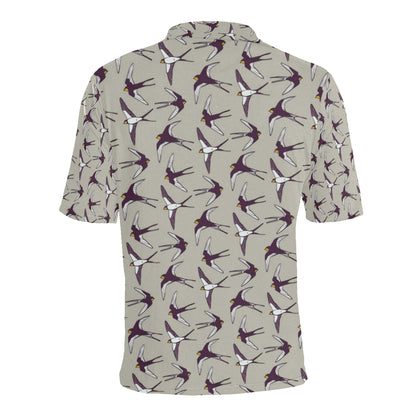 Swallow Bird Pattern Print Design 03 Men Polo Shirt