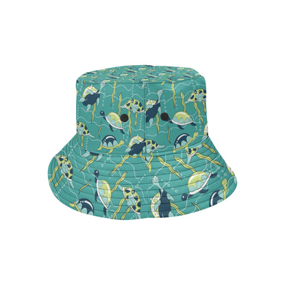 Sea Turtle Pattern Print Design T08 Unisex Bucket Hat
