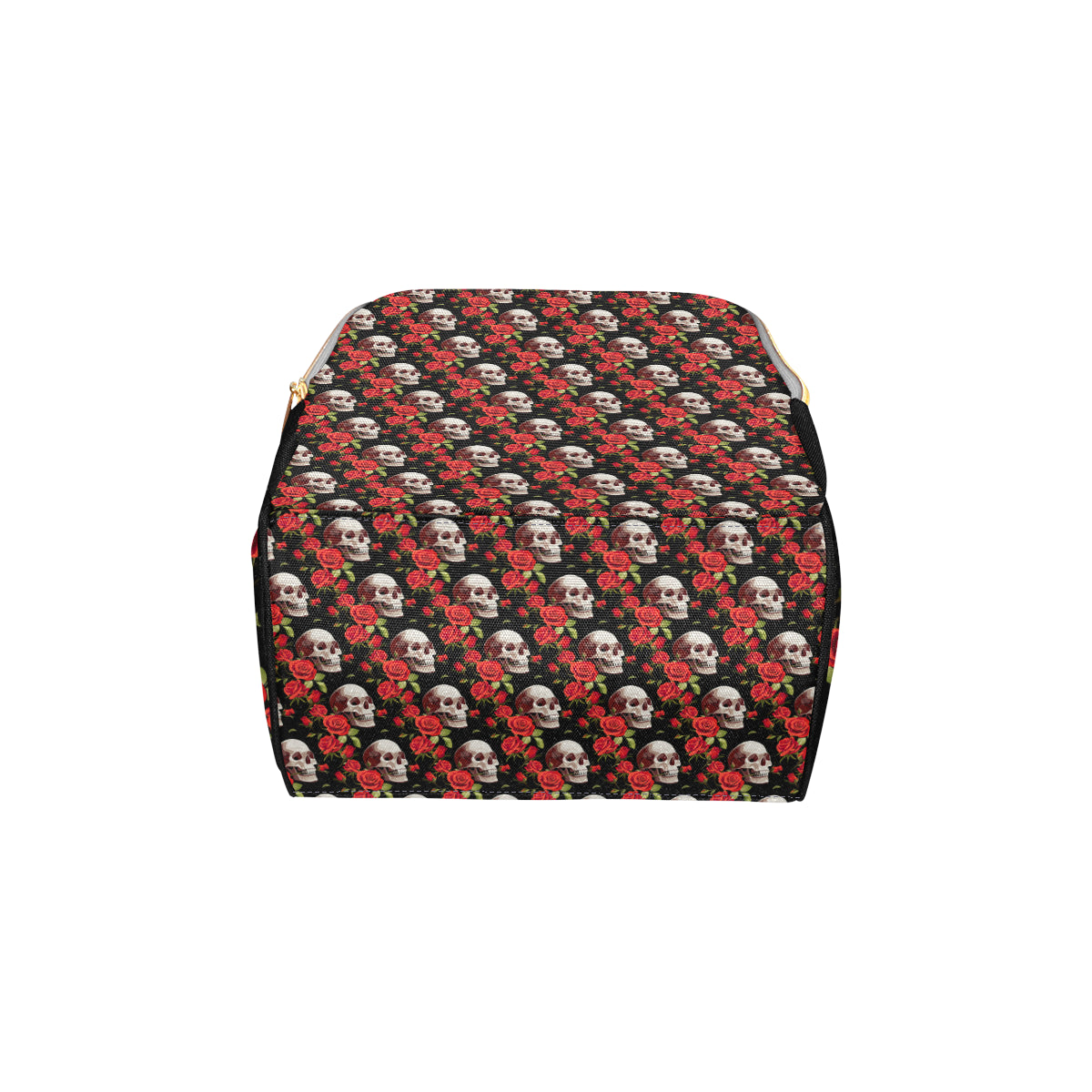 Red Rose Skull Design Print Diaper Bag Backpack