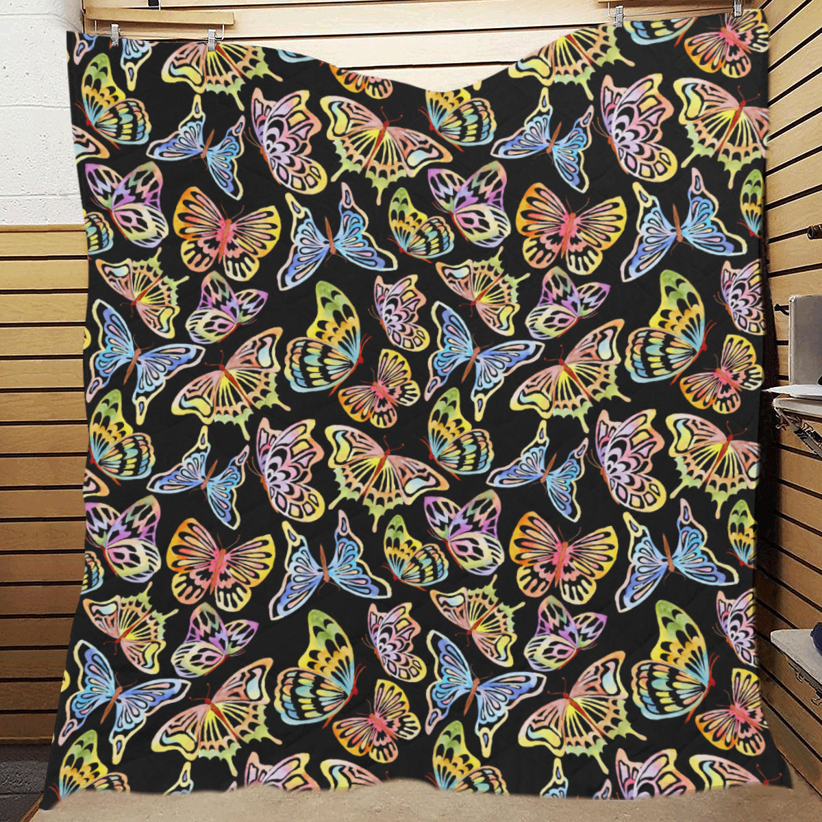 Butterfly Water Color Rainbow Premium Quilt