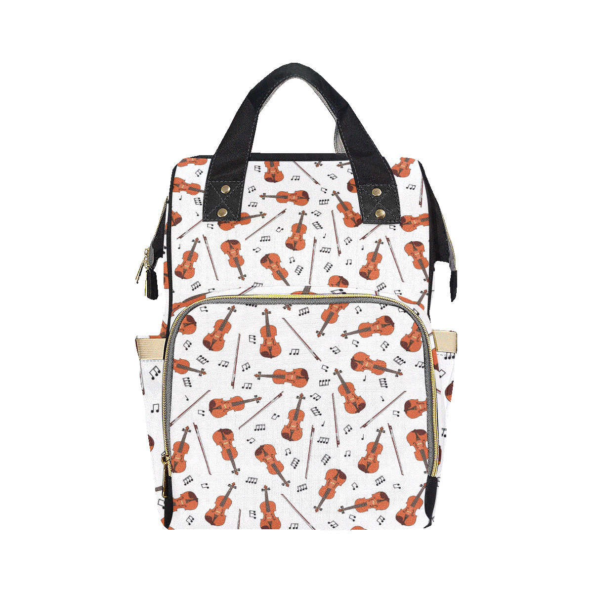 Violin Pattern Print Design 02 Diaper Bag Backpack