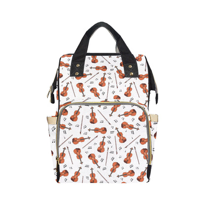 Violin Pattern Print Design 02 Diaper Bag Backpack