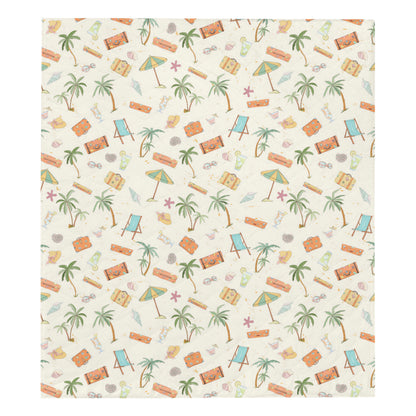Beach Themed Pattern Print Design 05 Premium Quilt