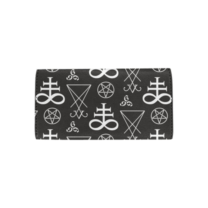 Pentagram Pattern Print Design A04 Women's Trifold Wallet