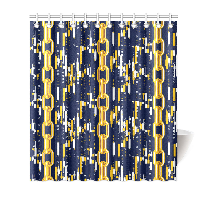 Cryptocurrency Chain Pattern Print Design 03 Shower Curtain