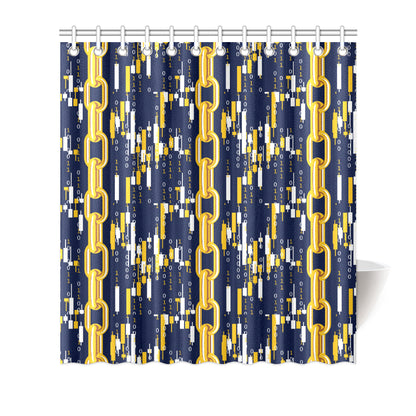 Cryptocurrency Chain Pattern Print Design 03 Shower Curtain