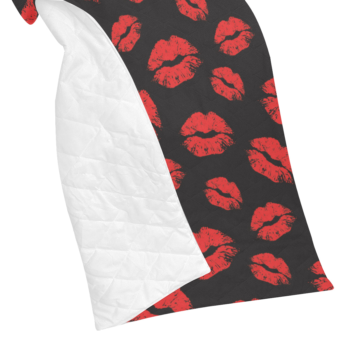 Lip Red Pattern Print Design 02 Premium Quilt